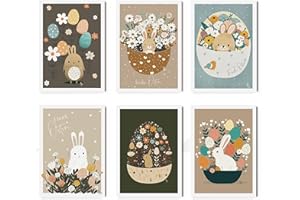 ‎MATRI & MONI Oster Postkarten Ostergrüsse Grusskarten Frohe Osterzeit - 6 Oster Motive je 3 Stück