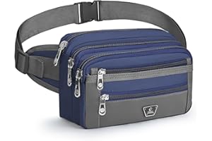 Xoolkly Bauchtasche für Herren Damen Bauchtasche Gürteltasche Herren mit 7 Reißverschlusstaschen Hüfttasche für Sport Fitnesss Laufen Joggen Radfahren Reisen Camping, Blau
