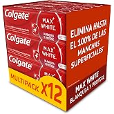 Colgate Max White Whitens and Protects Toothpaste 12x75ml | Removes Stains, Whitens &amp; Protects
