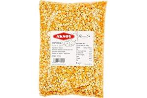 AKSOY Popping Corn Kernels - 1KG | Popcorn Seeds for Stovetop, Microwave & Air Popper | Freshly Harvested Corn for Delicious Homemade Popcorn Snacks... (Packaging may vary)