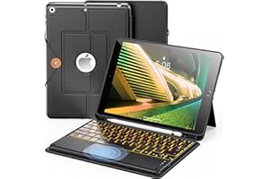 ‎INFILAND INFILAND iPad 9. Generation Hülle mit Tastatur, Tastatur ipad 9. / 8. / 7. Generation 10.2 Zoll Modell, Hochpräzises Touchpad & Ordner-Stil Abnehmbare Magnetische Bluetooth Tastaturhülle, Schwarz