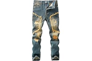 SEAUR Boy's Jeans Kids Denim Pants Boy Skinny Jeans Casual Slim Fit Trouser Age 8-16 Years