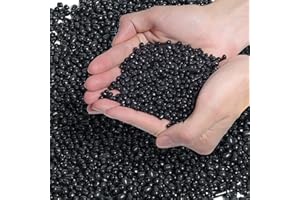 T4U Getrommelte Aquarium Kies Schwarz 450g, Unregelmäßig Geformte Felskiesel Kieselsteine Deko, Selbstgemachte Polierte Steine für Pflanzen Kies für Erde Dekosteine für Vasen, 4–6 mm Aquarienkies DIY