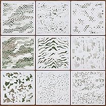 3er Set Tarnschablonen 30x30cm - Wiederverwendbare Malvorlagen Für Holz, Stoff & Wände