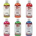 Scola Textile Fabric Paint, 6 Assorted Fluorescent Colours, 300ml Bottles, School Supplies, Art and Crafts Projects, Children's Craft Projects, Ideal for Kids