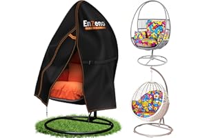 Enzeno wiszący pokrowiec na krzesło, wiszący, pokrowiec na krzesło, pokrowiec na jajka, wodoodporny pokrowiec na meble ogrodowe 115 x 190 cm (czarny)