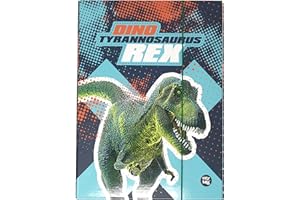THEONOI Caja de recogida estable para niños, carpeta para mochila escolar, archivador con goma elástica y solapas internas, DIN A4, para niños (dinosaurios)