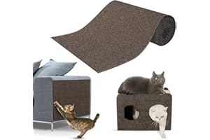 NEUFOOD Alfombra Rascador para Gatos,Protector Sofa Gatos Arañazo,Tapete Rascador para Gatos con Autoadhesivo,DIY Climbing Cat Scratcher,Alfombra Autoadhesiva para Gato 30 * 100cm Marrón