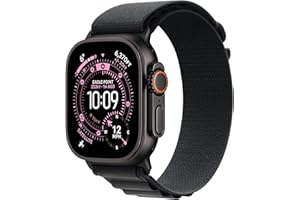 Apple Watch Ultra 3 GPS + Cellular 49mm Premium Running and Multisport Smartwatch with Rugged Black Titanium Case with Black Alpine Loop - Large. Advanced Health and Fitness Tracking