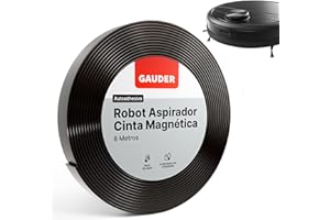 GAUDER Cinta Perimetral para Robot Aspirador | Compatible con Neato, Xiaomi, Miele, Vorwerk y Tesvor | Tiras Magnéticas para Robot Aspiradores (8m)