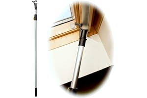 WINHUX Telescopic Pole for Roof Windows and Blinds, Telescopic Window Pole Rod Opener Designed to be Compatible with Velux Skylight Roof Window, Pole To Open Velux Windows - Compatible with Velux