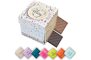 CHOCOLAT DE MARIAGE Coffret de Chocolats - Boîte de 40 Carrés de Chocolat Individuels - 7 Saveurs à Déguster ou Offrir - Chocolats au Lait et Noir - 100% Pur Beurre de Cacao - Fabriqué en France - 200 Gr