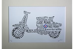 HANDMADE "Lambretta Scooter" A limited edition signed print, mounted and backed ready for framing.