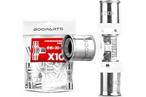 BOOPARTS – 10 Pièces – Té Réduit à Sertir Ø16–20–16 | Raccord Multicouche Contour TH | Raccord Plomberie Durable et Étanche pour Chauffage et Eau Sanitaire
