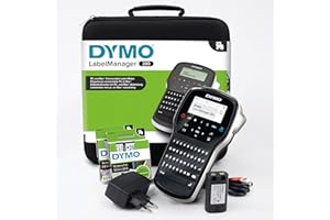 DYMO LabelManager 280 kit etichettatrice portatile ricaricabile – tastiera QWERTY – con custodia e 2 nastri per etichette D1