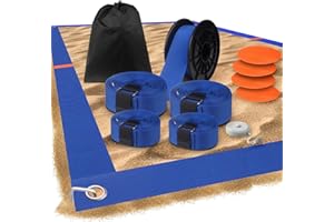 Enjoyard Linea di campo da beach volley Beach Volley Corte di confine e linea di fine 16 m X 8 m Beach Volley Ufficiale Dimensioni del campo da pallavolo sabbia Set di linee