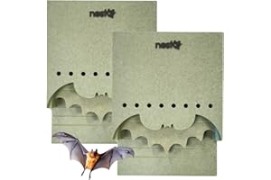 Nestq | Pack De 2 Nidos para Murciélagos Exterior - Doble Cámara con Separador Extraíble - Murciélagos Europeos - Diseño En Forma De Murciélago - Ventilación Mejorada Y Ranuras Antideslizantes