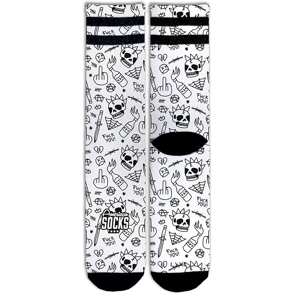 American Socks Villains Socken – Halbhoch, Mit Anti-Schweiß-Technologie – Bösewicht-Muster