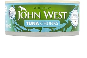 John West Tuna Chunks in Brine, 145g, Pack of 12