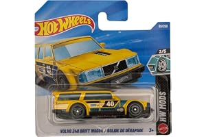 Hot Wheels – Volvo 240 Drift Wagon – JJL20 – HW Mods 2/5 – kort – gul – officiell volvo licensmodell – Mattel 2026 (69/250) – 1:64