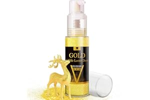 VIVIDYE Purpurina Comestible Oro - 20g Purpurina Comestible Reposteria Spray para Decoracion de Pasteles, Fondant, Bebidas, Cócteles y Chocolate, Glitter Comestible Alimenticio para Huevos de Pascua, Navidad
