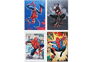 VIYAAN Superheroes Decorativos Pared Láminas, 4 Piezas Decoracion Cuadros Superhéroes Arte Mural, Carteles de pared de superhéroe, Dibujos Animados de superhéroes Carteles(20x30cm)