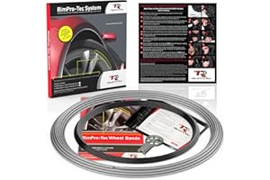 TR RIMPRO-TEC RIMPRO-TEC Wheel Bands Rim Protectors for Car Wheels and Light Trucks - Protection and Style - Car Rim Protectors - Silver Track/black Pinstripe Fit from a 12" to 22” Set of Wheels