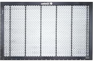 OMTech Laser Honeycomb Arbeitstisch Platte 300x500x21 mm Wabenförmiger Arbeitsplatte für Laser Graviermaschine, Metall Wabentisch 10 mm Löchern, Zoll-cm-Skala, Honeycomb Wabengitter