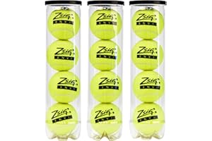 ZSIG Tournament Tennis Balls - 4-Ball Tubes, Dozen, High-grade Felt, Yellow
