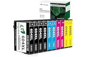 Greenjob 604XL Compatibili per Epson 604 XL Multipack per Expression Home XP-2200 XP-2205 XP-3200 XP-3205 XP-4200 XP-4205 Workforce WF-2910 WF-2930 WF-2935 WF-2950 (10 Pezzi)