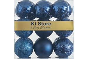 KI Store 20 pezzi Palline di Natale azzurre blu 8cm Albero di Natale Ornamenti di Decorazione infrangibilePalle per Appendere Natale Decorazioni Festival Decorazioni Natalizie (8cm, Blu)