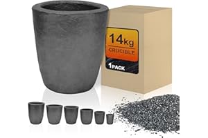 CANALHOUT 14 kg 12# Siliziumkarbid-Graphit-Tiegel, Tiegel zum Schmelzen von Metall, widersteht hohen Temperaturen von 1800 °C, Schmelzguss, Verfeinerung von Aluminium, Gold, Kupfer (14 kg, Nr. 12)