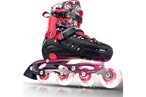 Kuxuan Skates Inline-Skates für Kinder Einstellbare Fun Illuminating Skates für Mädchen, Jungen, Frauen Outdoor-und Indoor-Anfänger