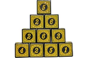 SmartDealsPro Confezione da 10 dadi D6 a sei lati da 16 mm per DND MTG PRG Wow gioco da tavolo insegnamento matematico (lettera gialla)
