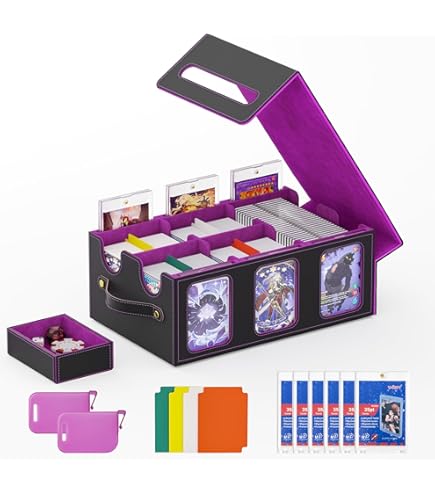 MTG Commander Deck Box – PU Leder Magnetverschluss, Für 150 Doppelgehüllte Karten, Schwarz/Blau