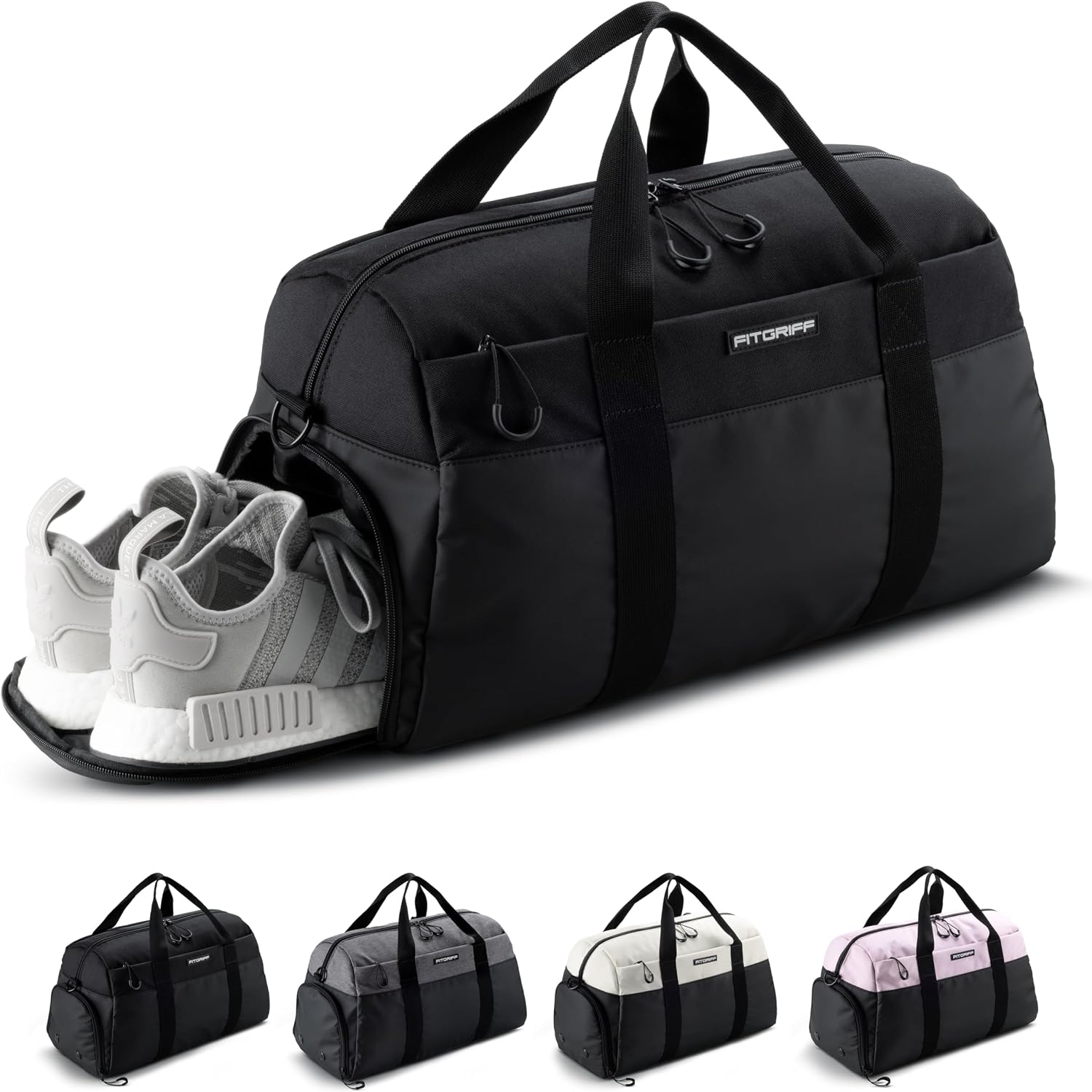 Fitgriff® Bolsa Deporte V2 Mujer y Hombre, con Compartimento para Zapatos y Humeda - Bolso de Gimnasio para Viaje, Entrenamiento - Gym Bag