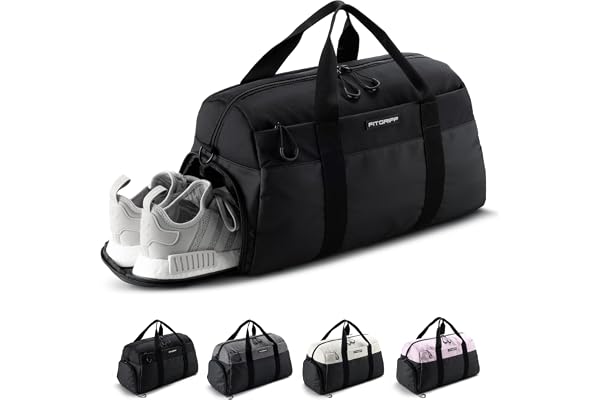 Fitgriff® Sac de Sport Homme & Femme V2 - Sacs de Voyage avec Compartiments Chaussures et Humide, pour Gym, Fitness, Musculation, Weekend