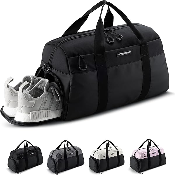 Fitgriff® Converteerbare gymtas - reisrugzak met laptop- en schoenenvak - handbagage plunjezak voor werk (25L), Zwart, Medium, Sportief