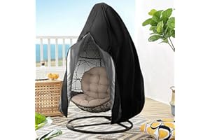 WAKERUG Egg Chair Cover, 420D Heavy Duty Oxford Egg Chair Covers, Hanging Egg Chair Cover with Zipper, Egg Chair Protective Cover Outdoor, Swing Chair Cover, Garden Furniture Protector