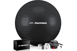 EliteAthlete Ballon Gym avec système anti-burst - Fitness Pilates Yoga - Ballon Grossesse avec pompe à air incluse