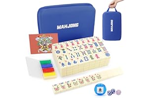 Jolitac American Mahjong Game Set, 166 Premium Tiles, Mahjong Tile Set with Sturdy Carrying Bag, Include Chips & Dice – Portable Travel Complete Mahjong Set for Adults & Beginners