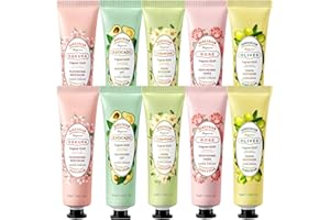 TRENDYFAVE Plant Fragrance Hand Cream, 10 X 30ml Mini Hand Cream Gift Set, Hand Cream For Very Dry Hands, Fast Absorbing, Travel Hand Moisturiser, Perfect for Skincare Gifts idea For Her/Him