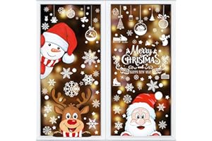 PAIVSUN Fensterbilder Weihnachten Selbstklebend,Weihnachten Fenstersticker Dekoration Aufkleber,Weihnachten Fensterdeko für Weihnachtsdeko