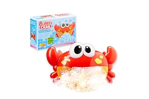 Relaxdays 10027901 Giocattolo da bagno a forma di granchio, con musica, giocattolo da bagno in schiuma per bambini, bolle di sapone, a partire dai 3 anni, in plastica, rosso