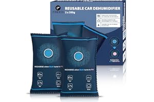 FERRIS | 2 X 350g Car Dehumidifier Bags | Reusable & Safe Interior Dehumidifiers for Home & Moisture Absorber Sachets | Microwave Reactivated, Leakproof Alternative to Disposable Dehumidifiers