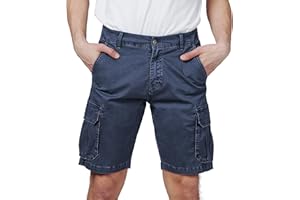 RE&X JEANS COUTURE Pantaloncini Uomo Confortevole Traspirante. STOFFE Cotone Cargo Bermuda Uomo