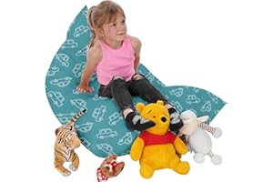 ‎DREAMROOTS DreamRoots Kuscheltier Aufbewahrung 100x150 cm- Sitzsack Kinder ohne Füllung Samt Stoff 300g/m2 - Sitzsack Kinderzimmer - Stofftier Aufbewahrung - Kuscheltiere Aufbewahrung