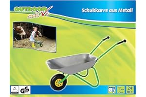 UNBEKANNT OA Rolly Toys - Carretilla de metal para niños a partir de 2 años, cuenco de metal, soporta hasta 25 kg, asas de plástico)