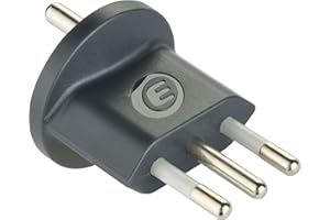 Electraline 70035 Adattatore Permanente da Spina Tedesca/Schuko/Europea a Italiana 10A, Nero, Confezione da 1