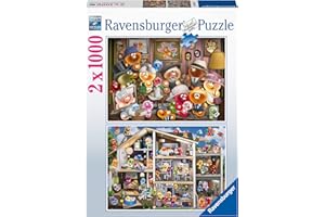 RAVENSBURGER PUZZLE 80527 - Zabawne Gelinis - 2 x 1000 elementów puzzle dla dorosłych i dzieci od 14 lat, edycja specjalna 2 w 1 z motywami puzzli Gelini dostępne wyłącznie w Amazon
